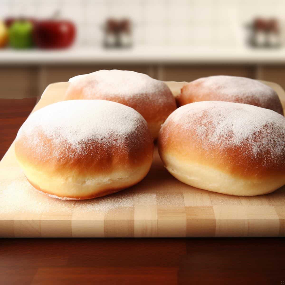 Krafne on a kitchen counter