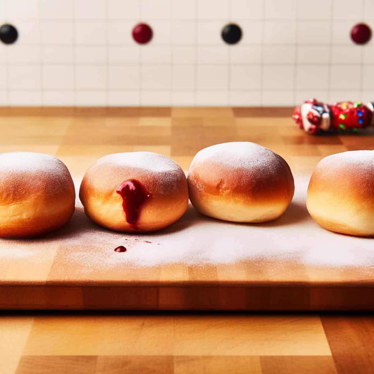 Krapfen on a kitchen counter