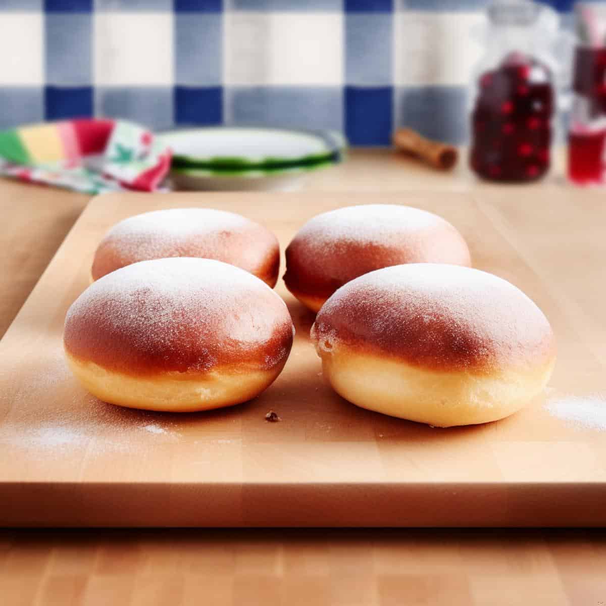 Krofi on a kitchen counter