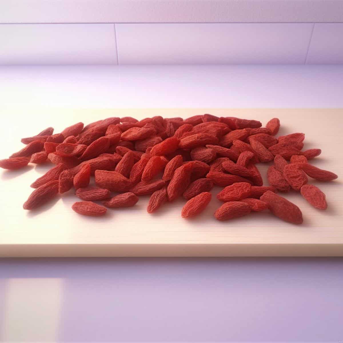 Lycium Barbarum on a kitchen counter