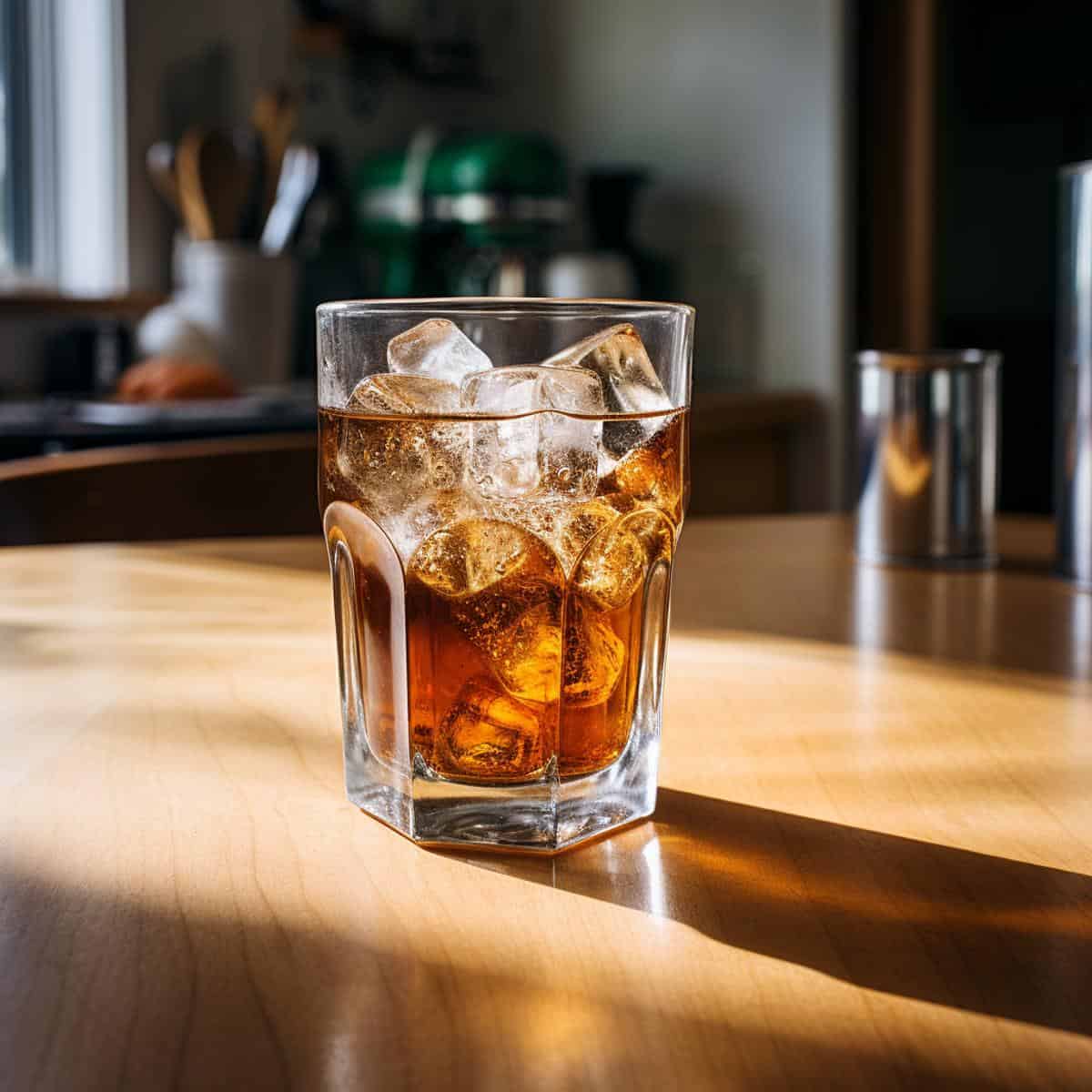 Malt Soda on a kitchen counter