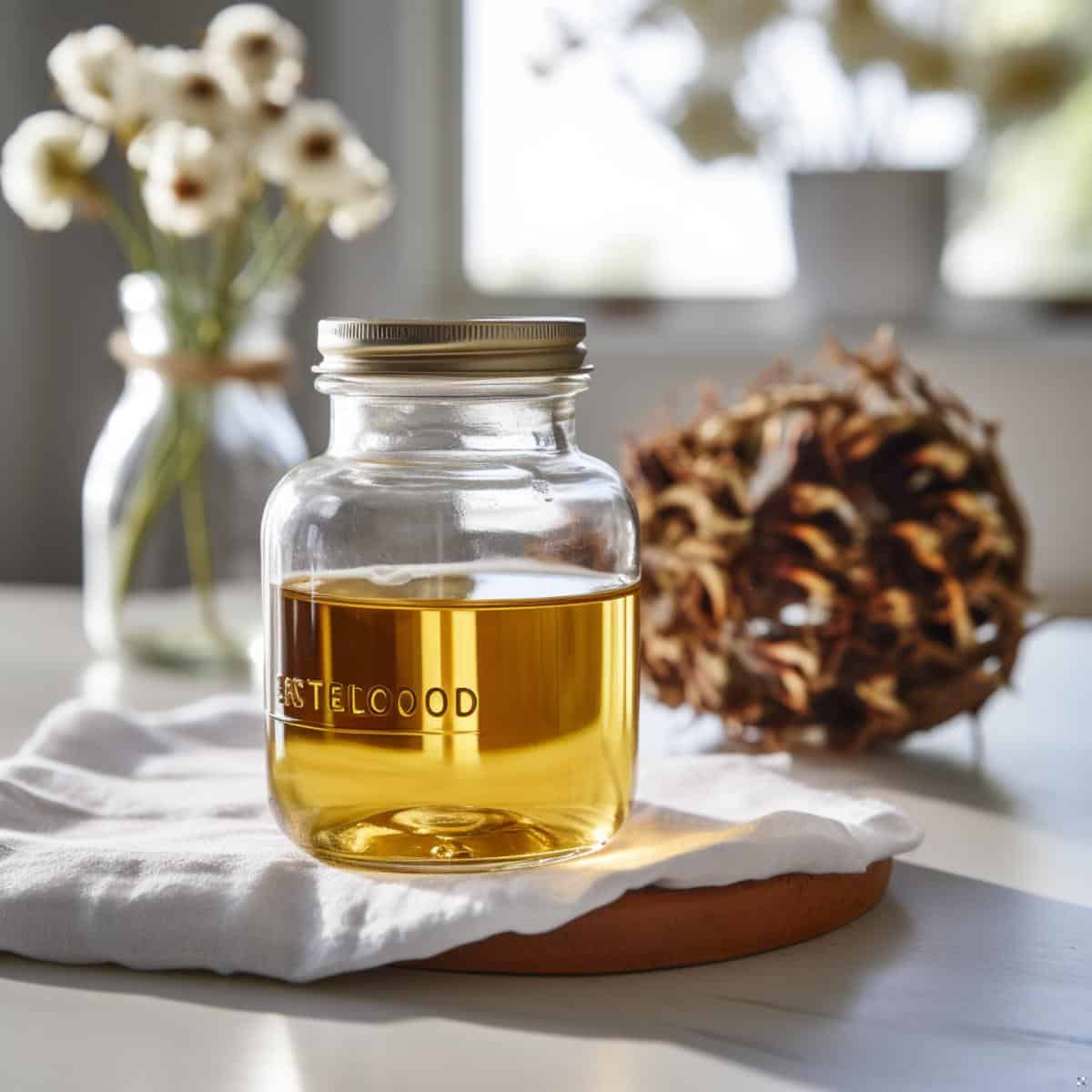 Marula Oil on a kitchen counter