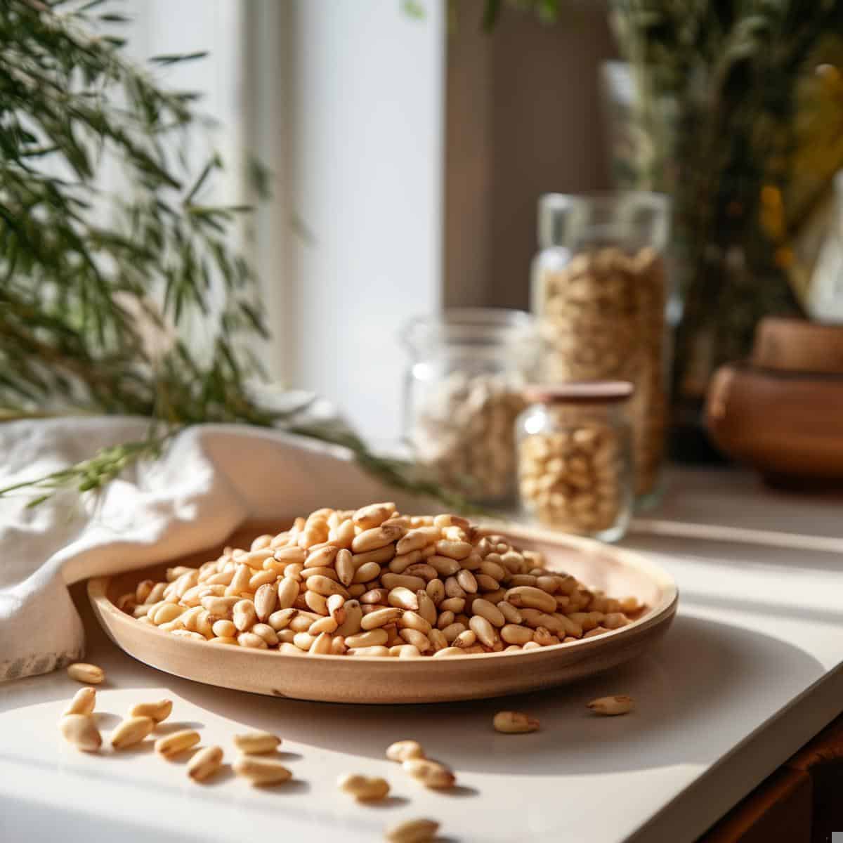 Monkey Puzzle Seed on a kitchen counter