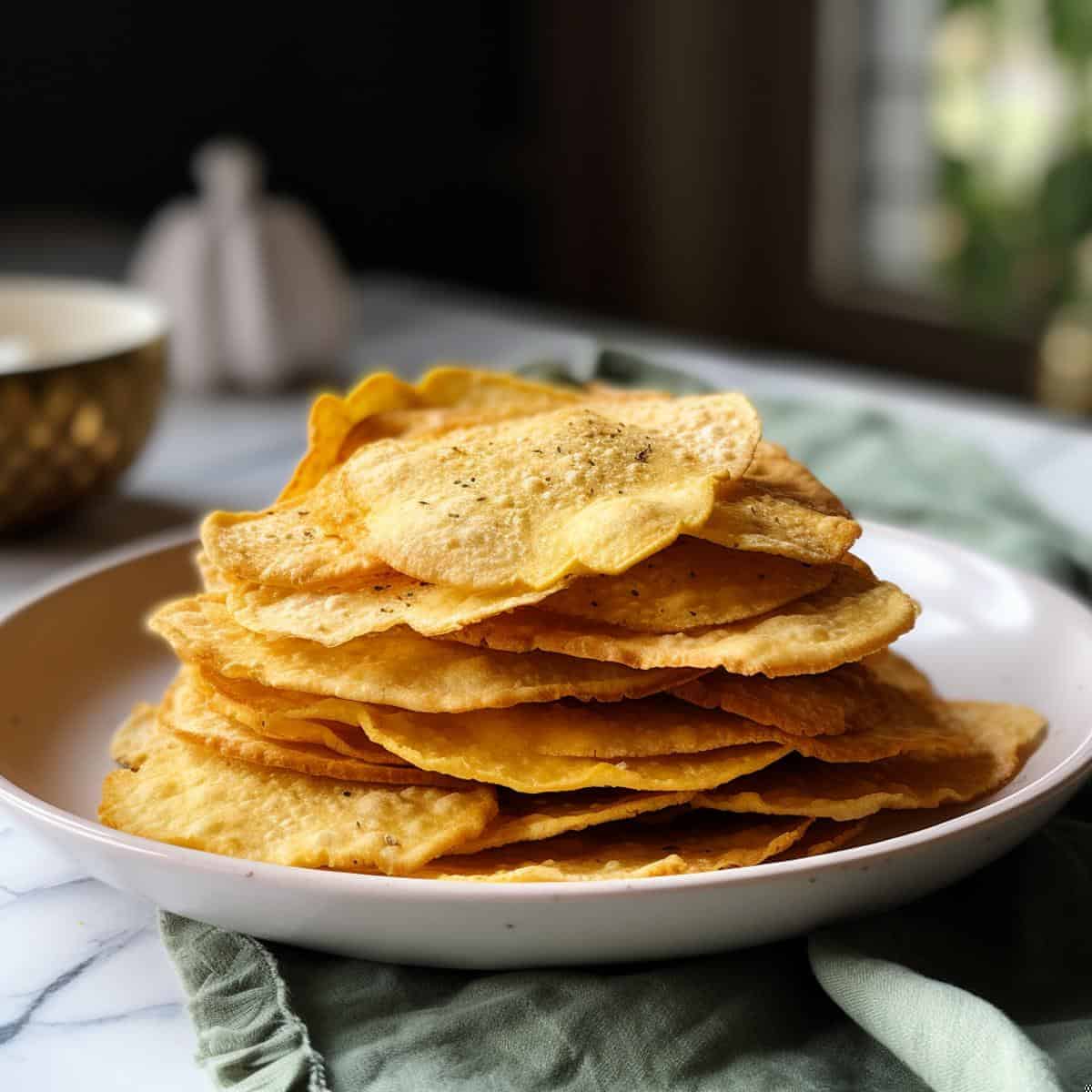 Papadum Or Papar on a kitchen counter