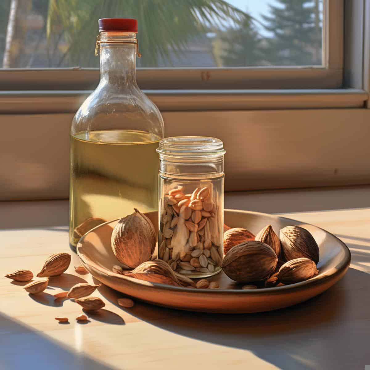 Pili Nut Oil on a kitchen counter