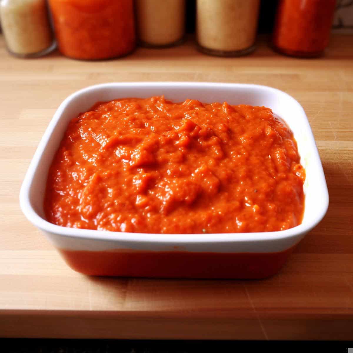 Pindjur on a kitchen counter