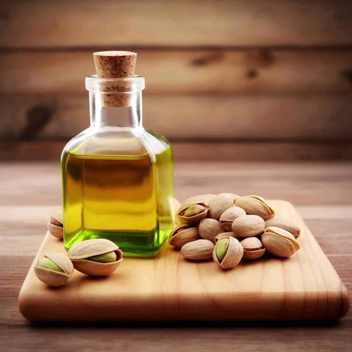 Pistachio Oil on a kitchen counter