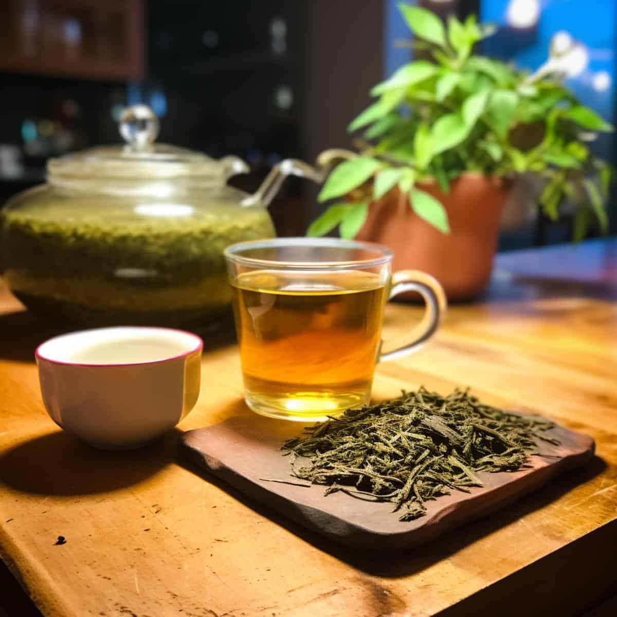 Pouchong on a kitchen counter