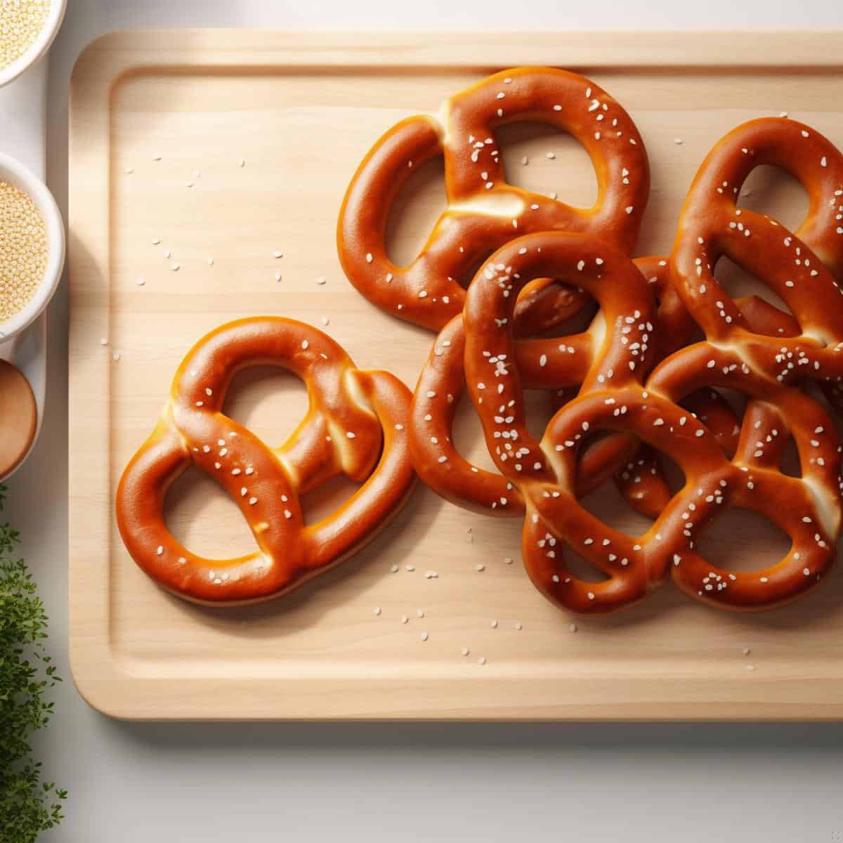 Pretzel on a kitchen counter