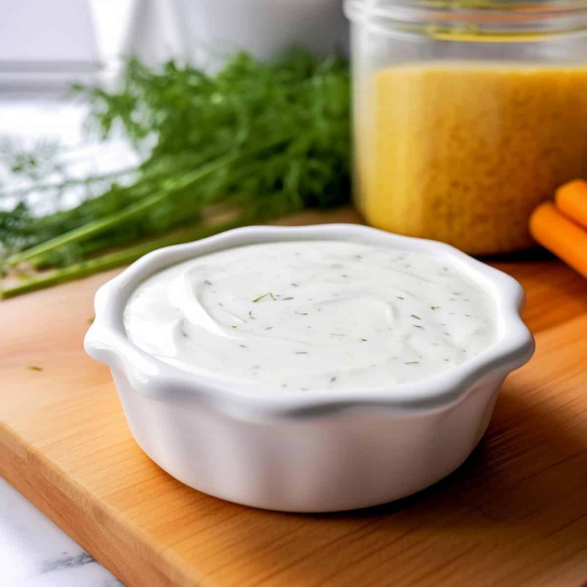 Ranch Dressing on a kitchen counter