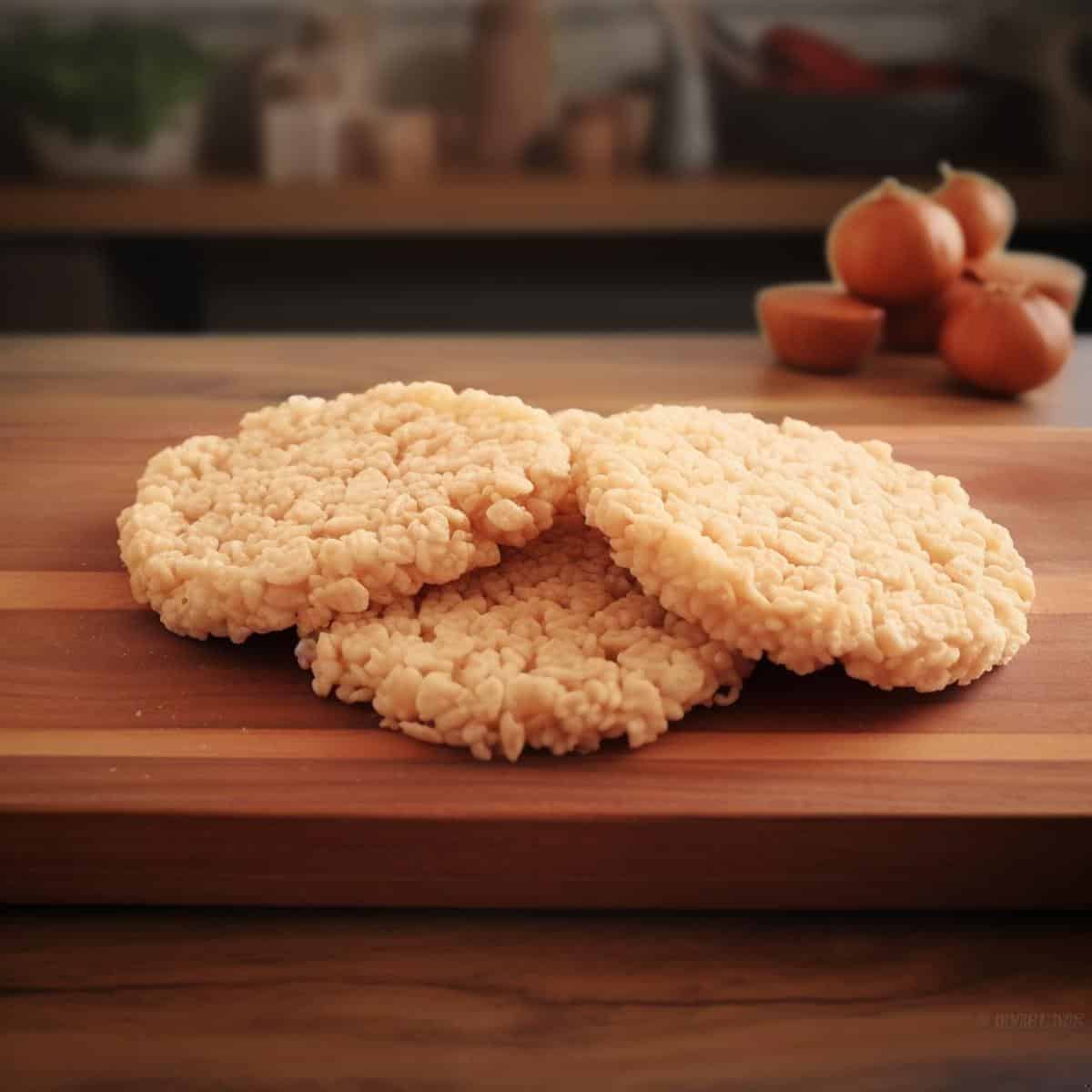 Rengginang on a kitchen counter