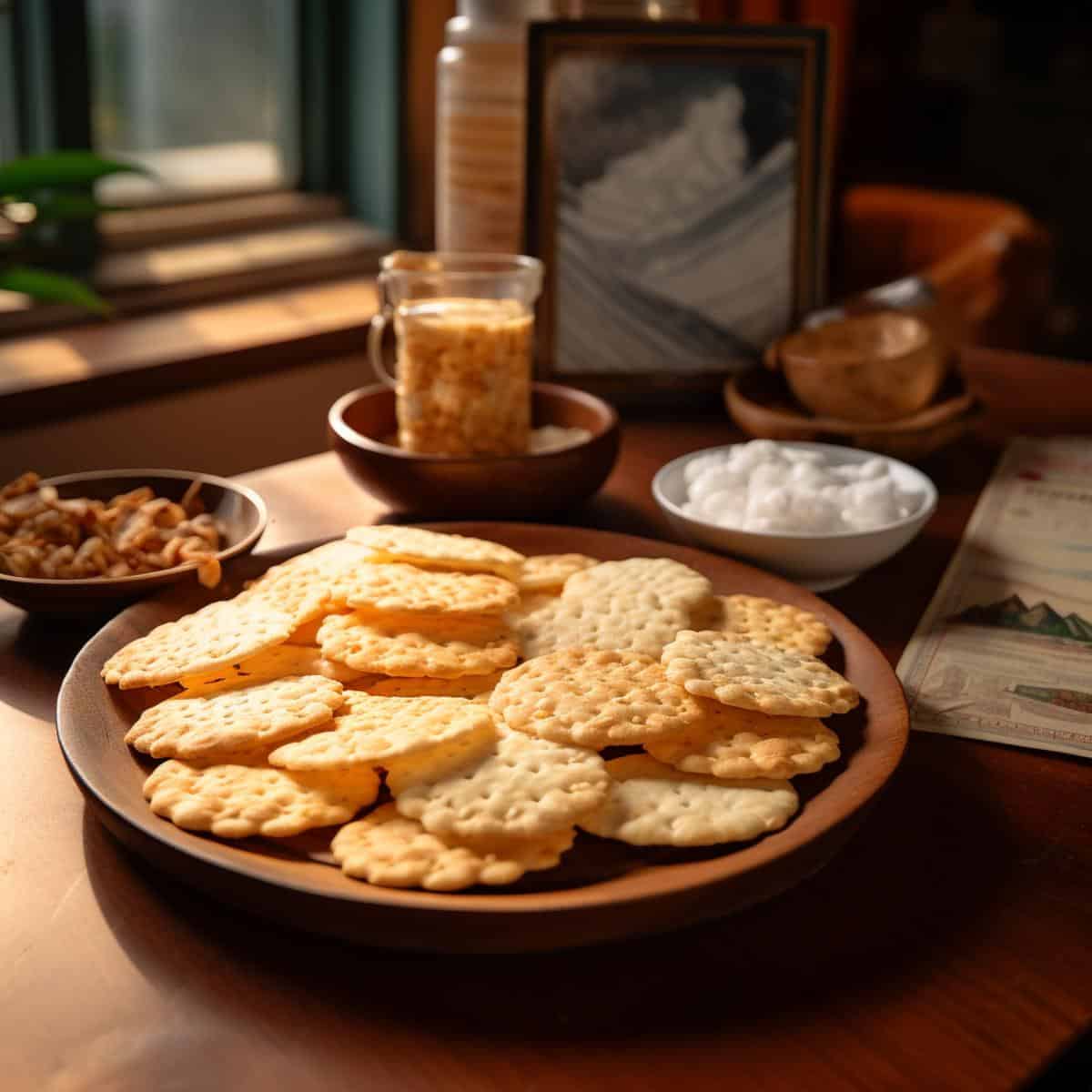 Rice Thins on a kitchen counter