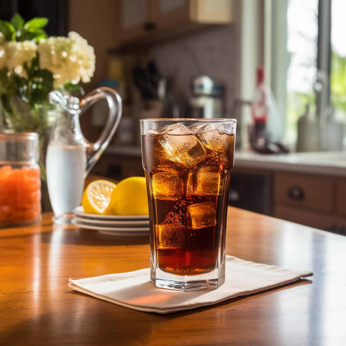Root Beer Soda on a kitchen counter