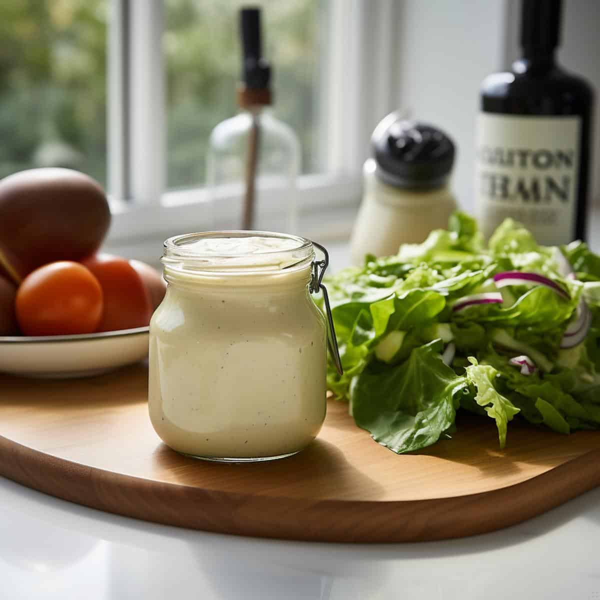 Salad Cream Dressing on a kitchen counter