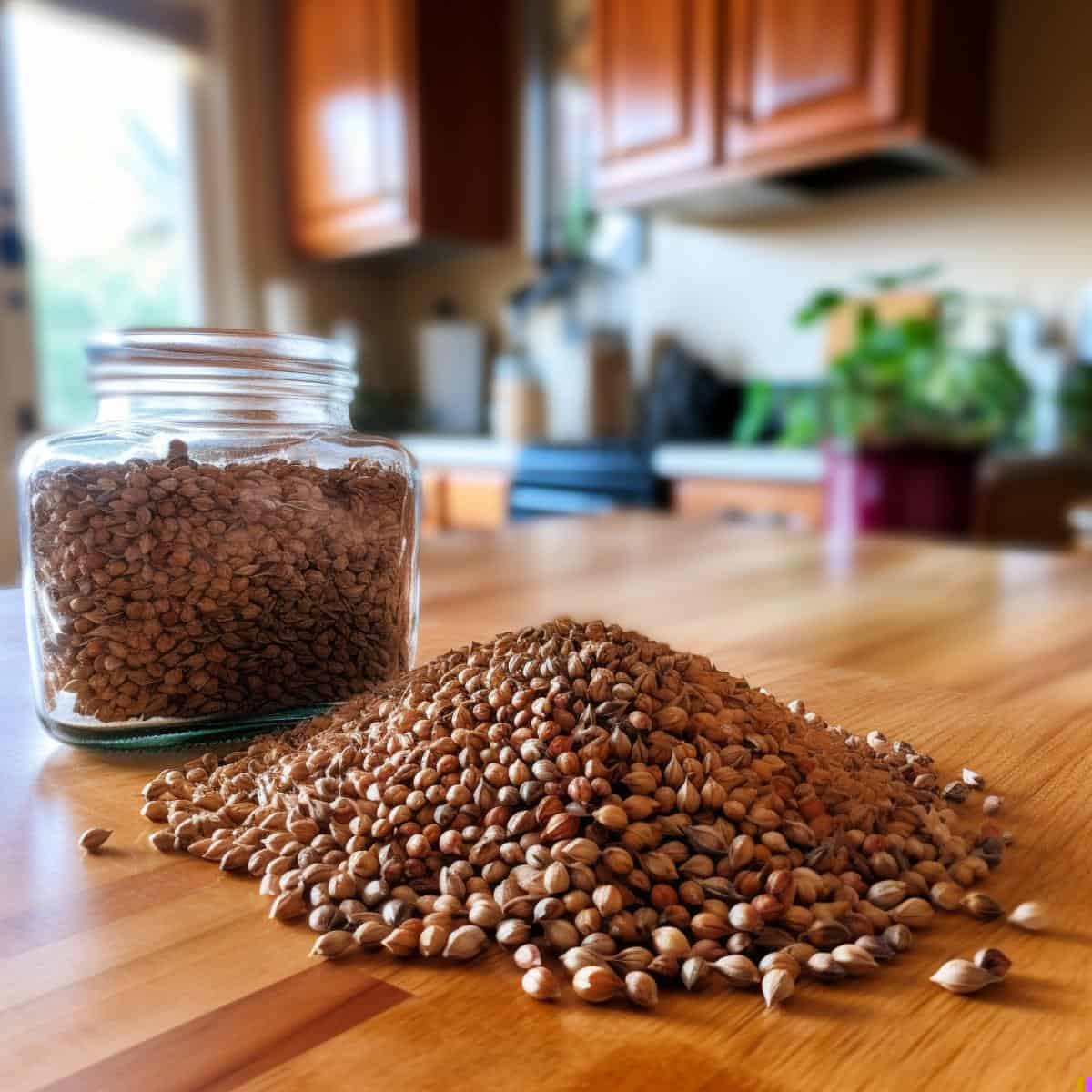 Sorghum on a kitchen counter