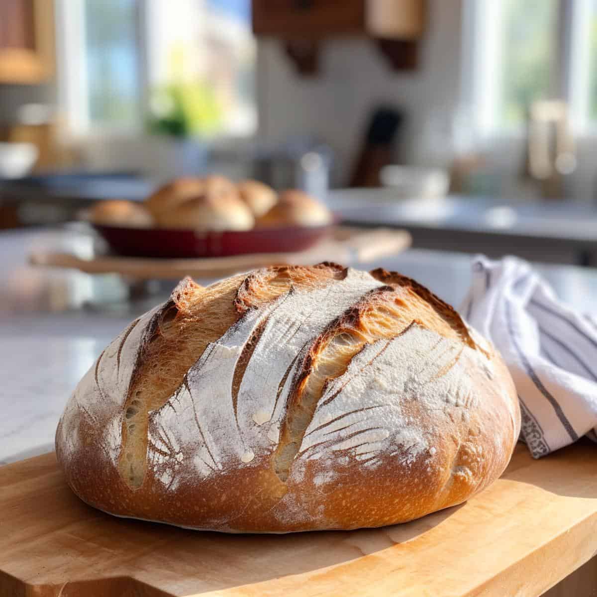 Sourdough Bread on a kitchen counter