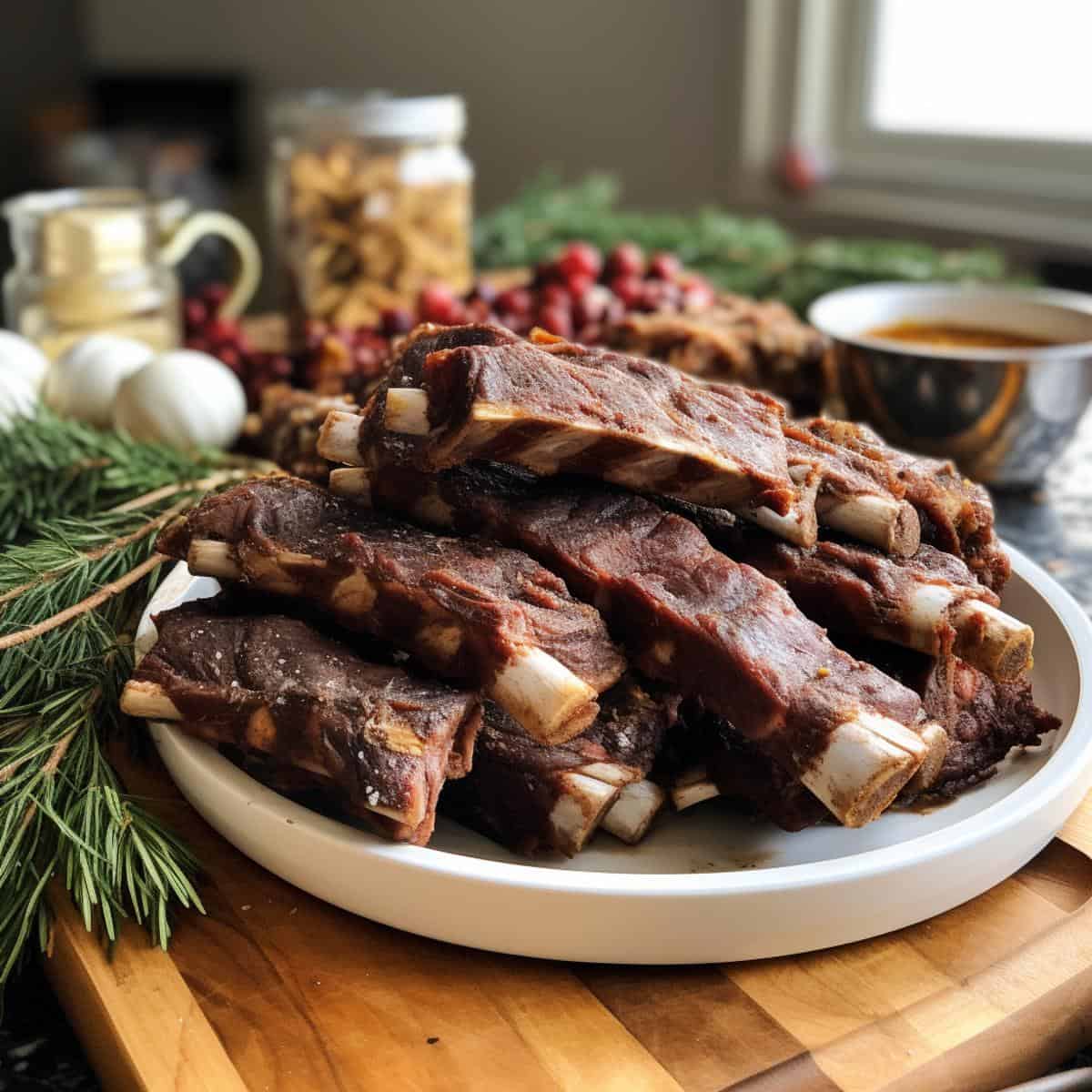 Spare Ribs on a kitchen counter
