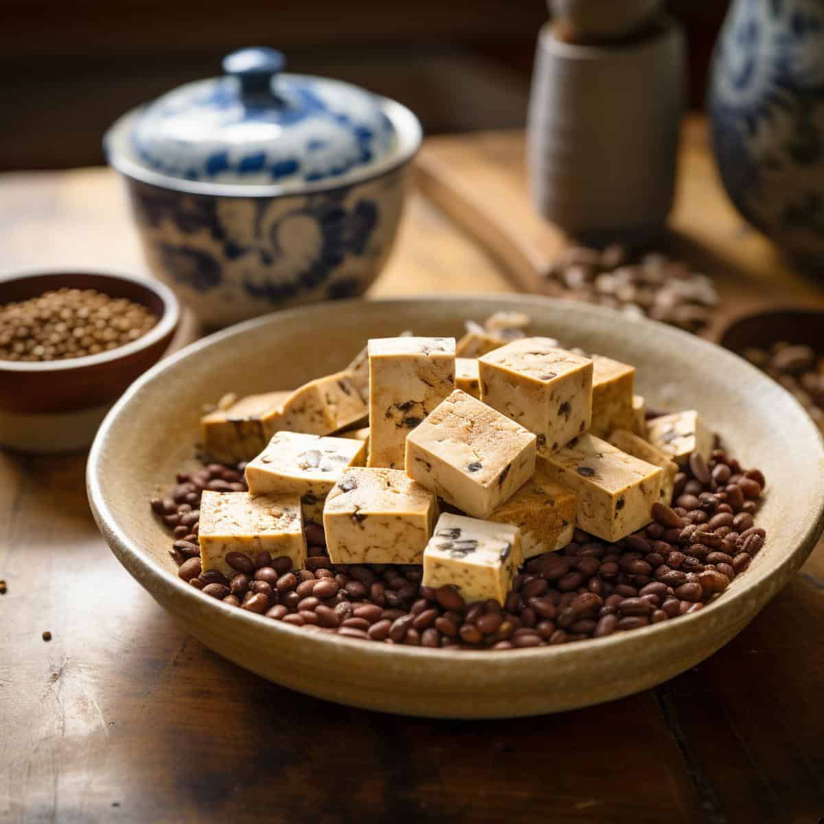 Stinky Tofu on a kitchen counter