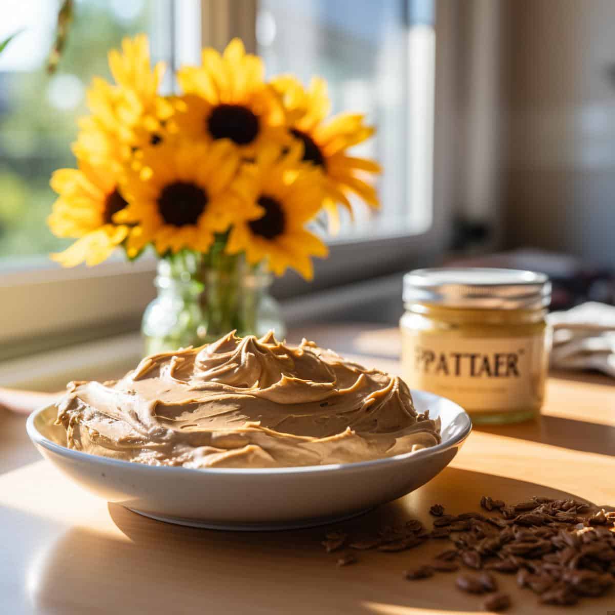 Sunflower Butter on a kitchen counter