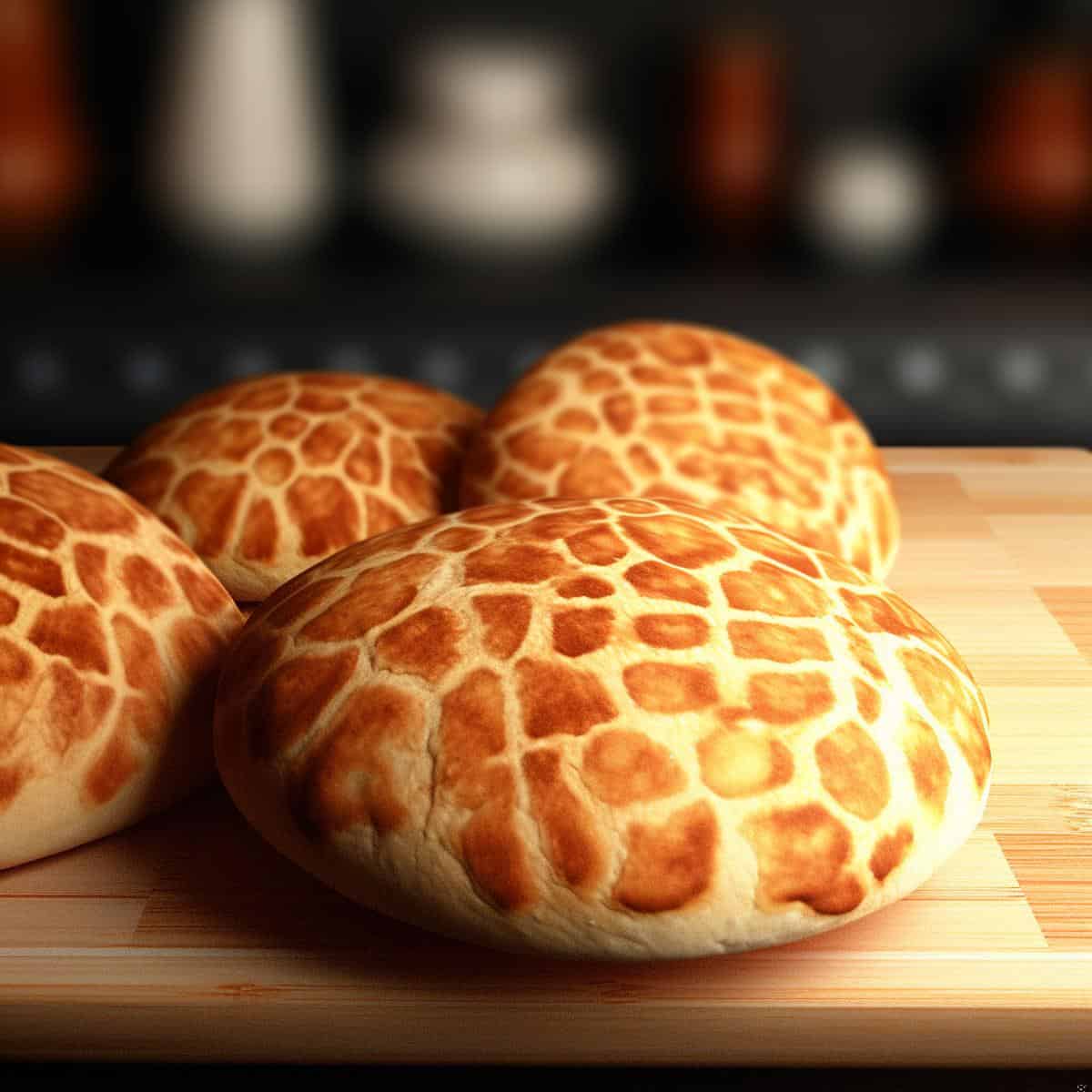 Tiger Bread on a kitchen counter