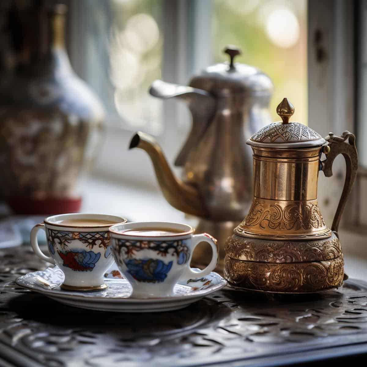 Turkish Coffee on a kitchen counter