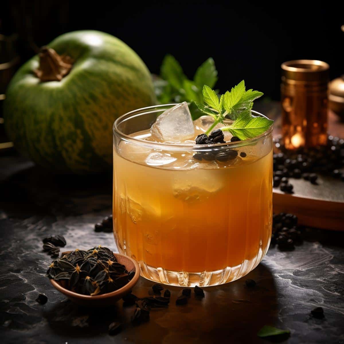 Winter Melon Punch on a kitchen counter