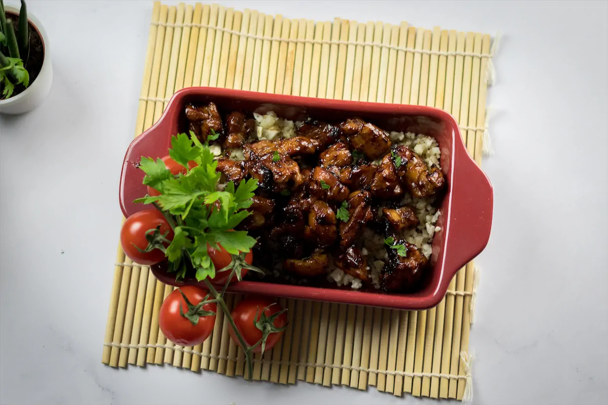 Keto Bourbon Chicken Recipe with Cauliflower Rice 🍛