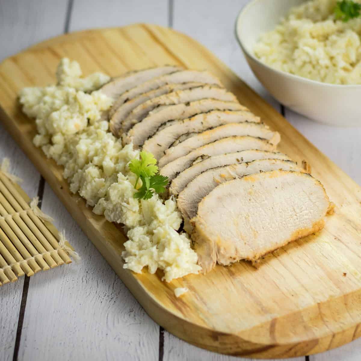 Slow Cooker Pork Loin with Mashed Cauliflower 🥩 Cast Iron Keto