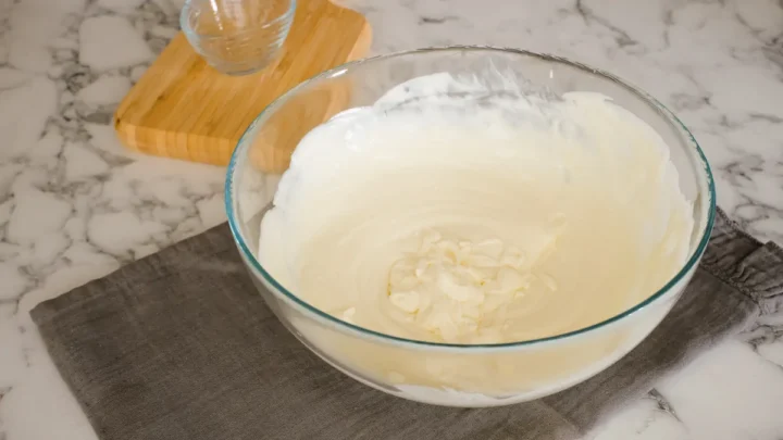 The cream for tiramisu mixed in a bowl.