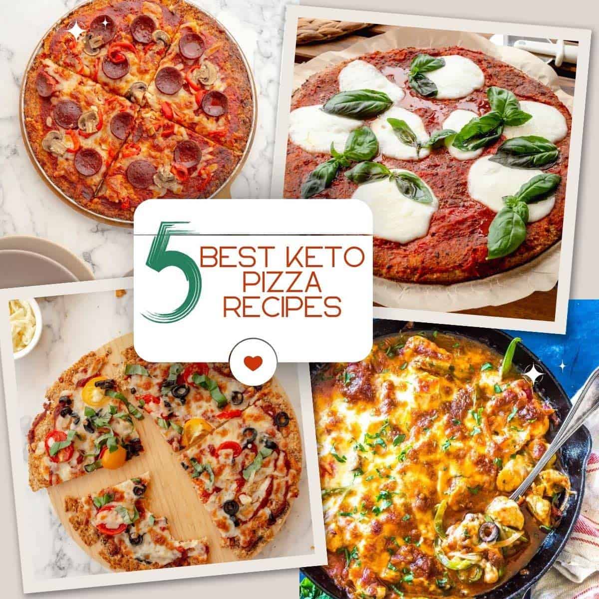 The best keto pizza varieties showcased in a photo compilation.