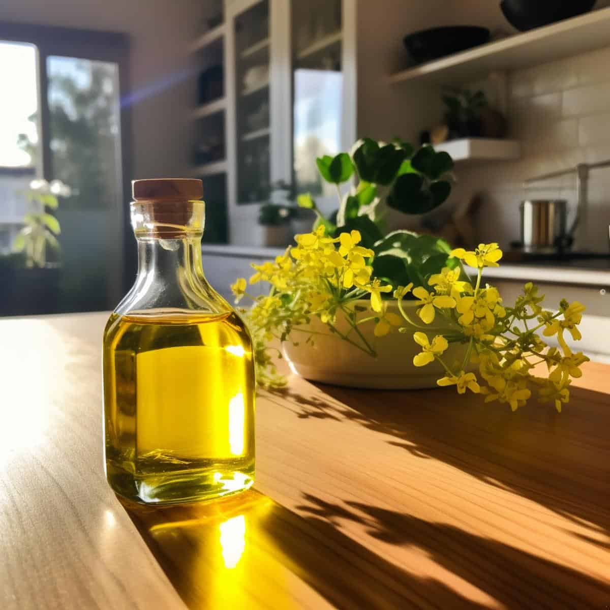 Canola Oil on a kitchen counter