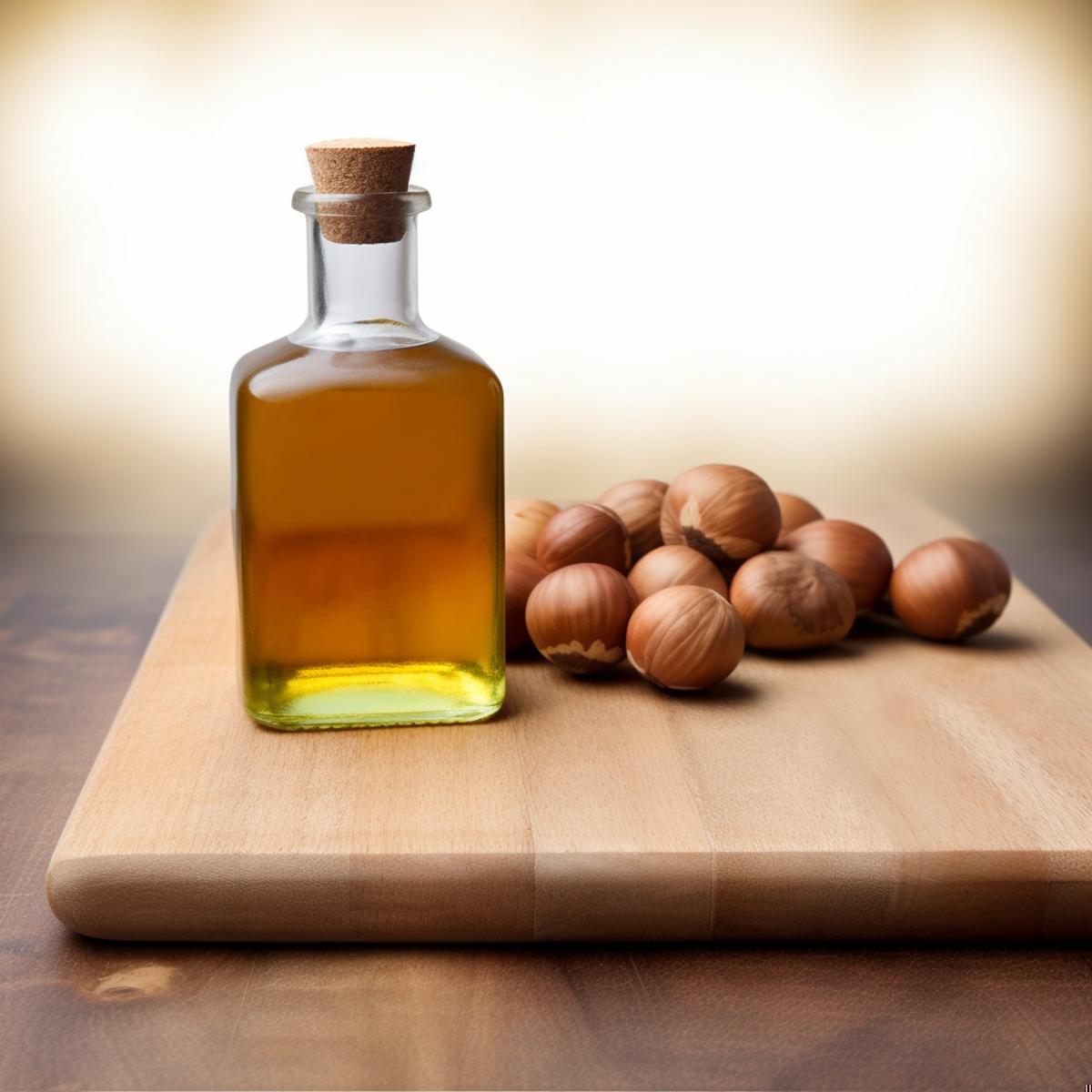 Hazelnut Oil on a kitchen counter