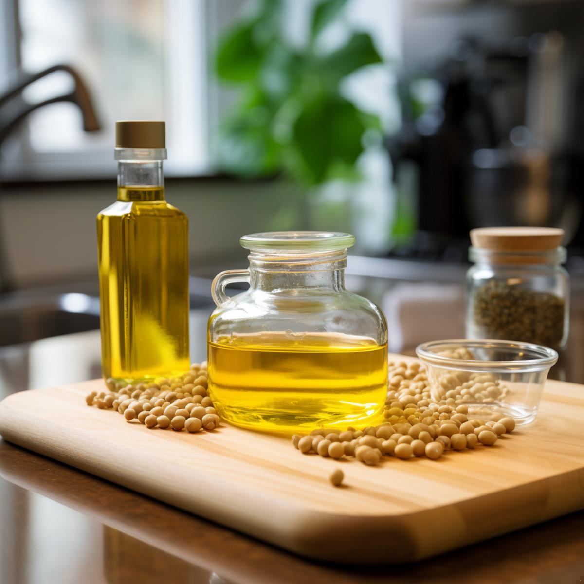 Soybean Oil on a kitchen counter