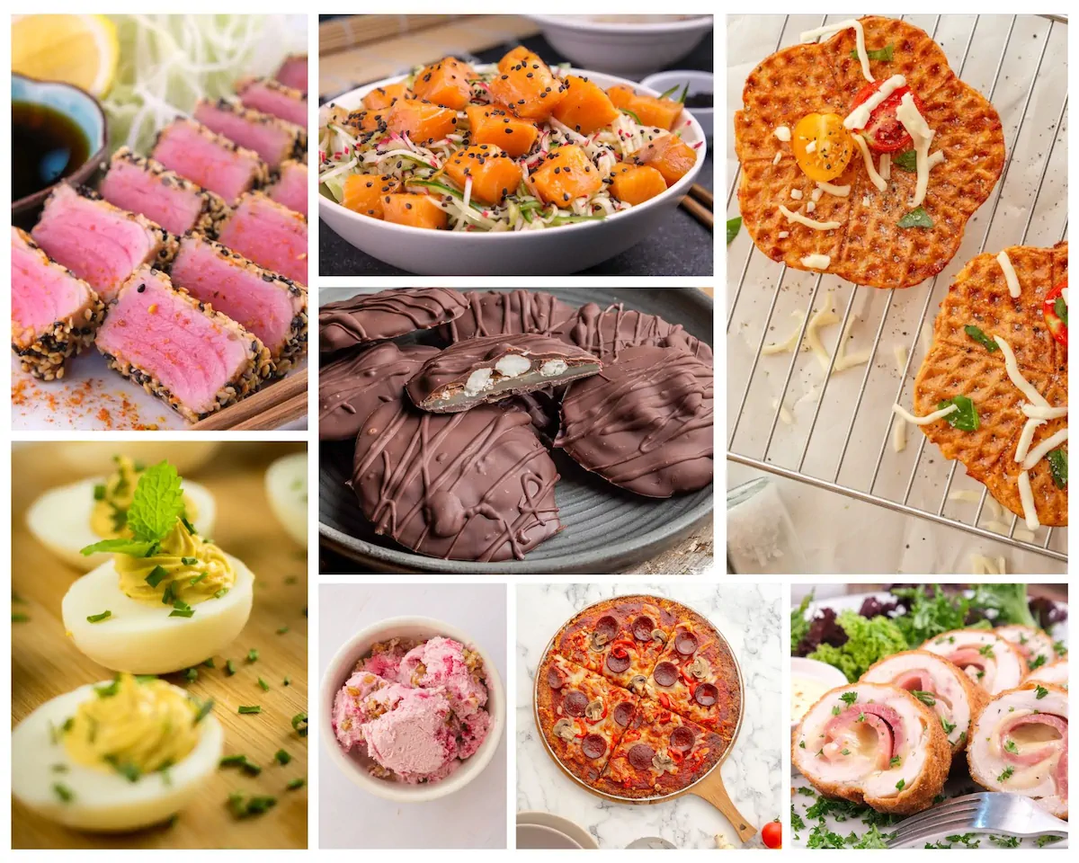 A photo collage of keto recipes for Easters.