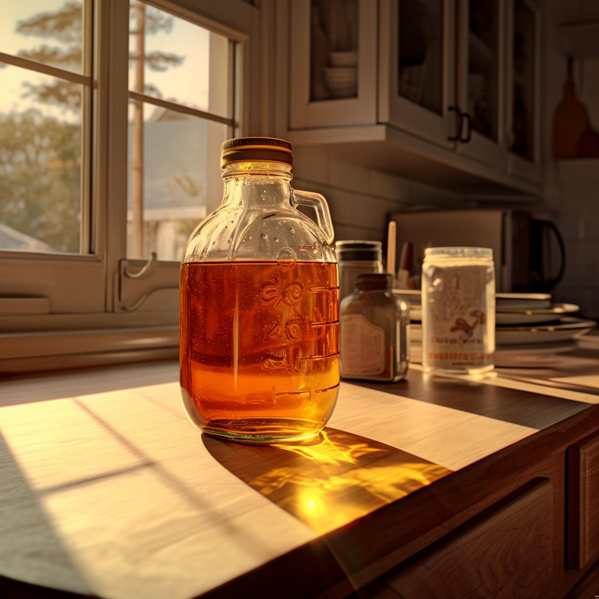 Honey on a kitchen counter