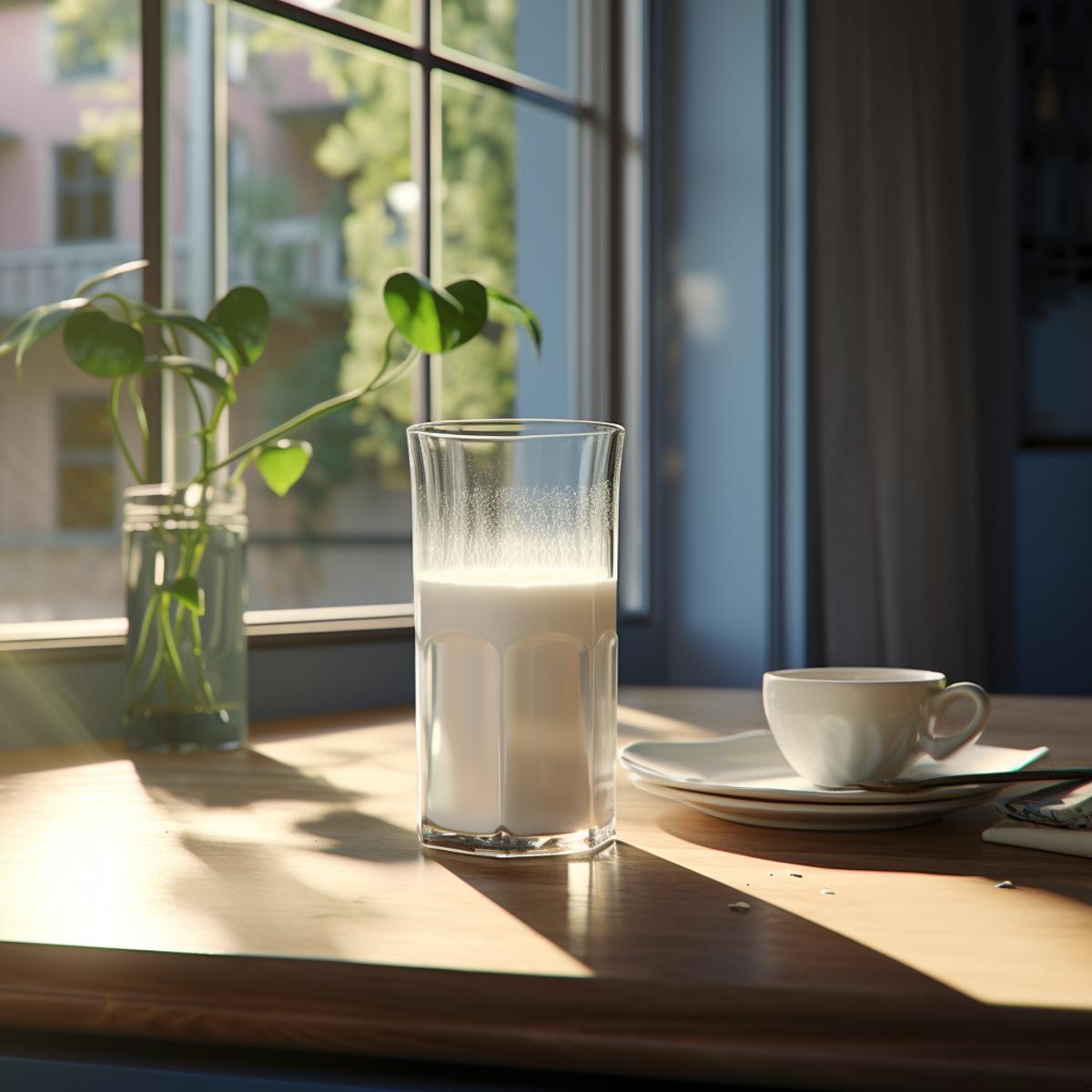Skim Milk on a kitchen counter
