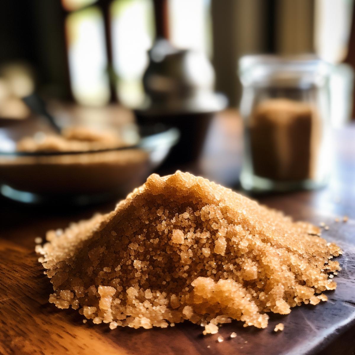 Turbinado Sugar on a kitchen counter