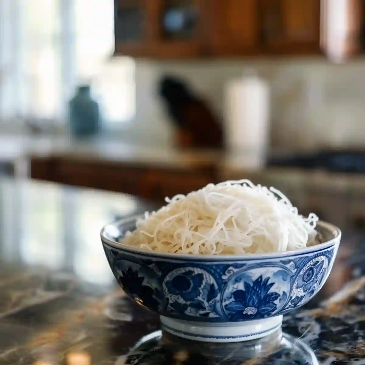 Shirataki Noodles on a kitchen counter
