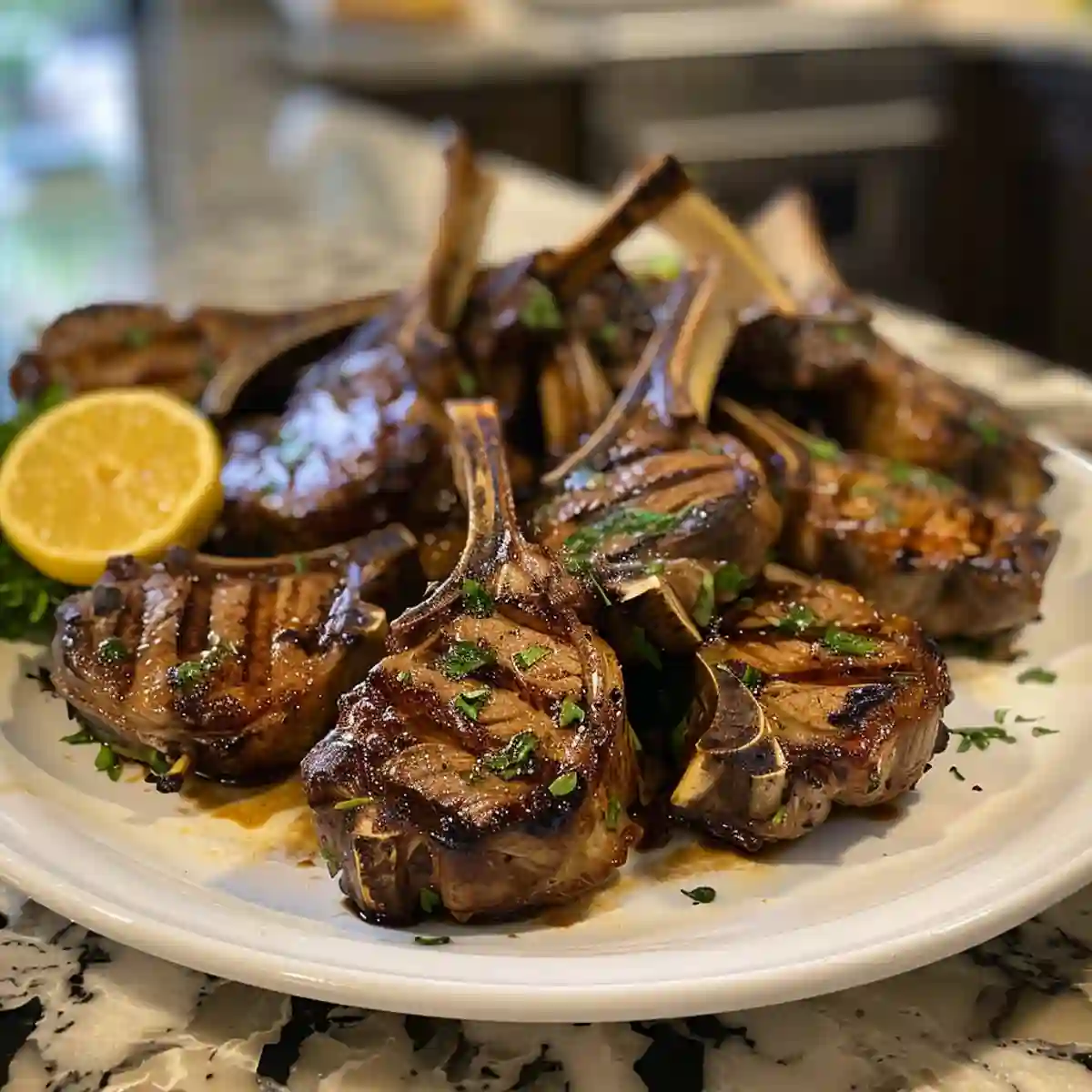 Lamb on a kitchen counter