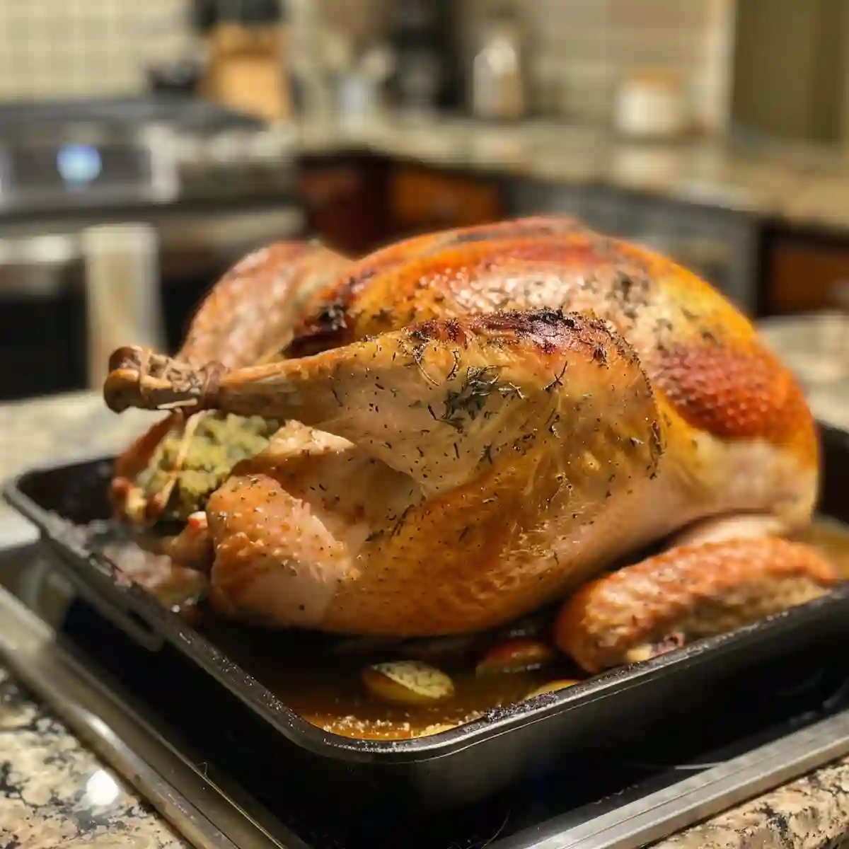 Turkey on a kitchen counter