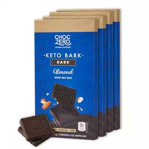 ChocZero Keto Bark, Dark Chocolate Almonds with Sea Salt