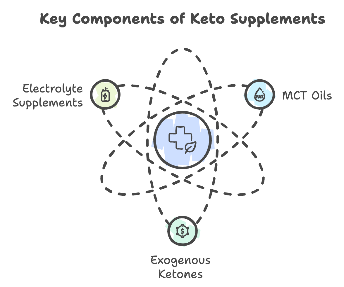 Key components of keto supplements illustration