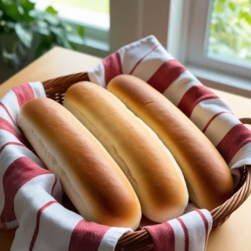 Keto Hoagie Rolls in a wooden basket.