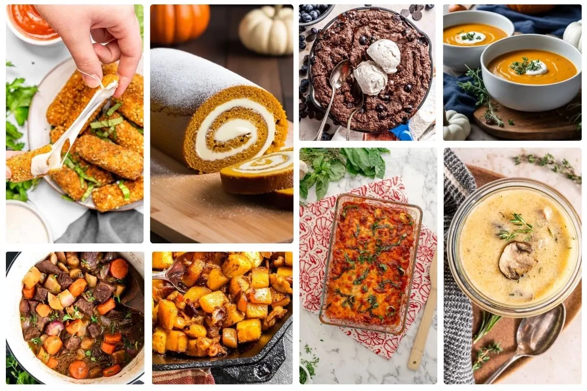 A collage of best keto fall recipes.