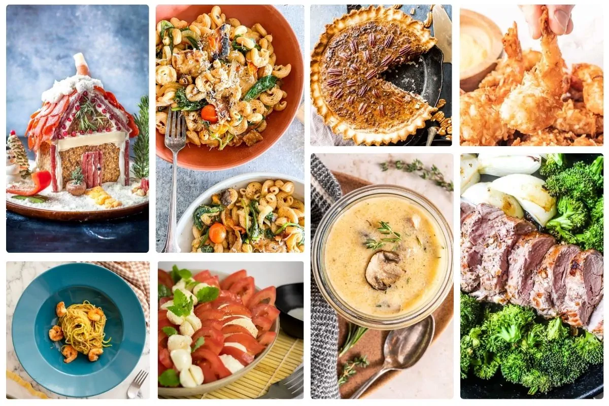 A collection of keto Christmas dinner recipes.