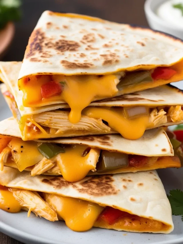 Keto quesadilla stacked and served on a plate.