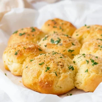 Freshly baked keto garlic rolls ready to be served.