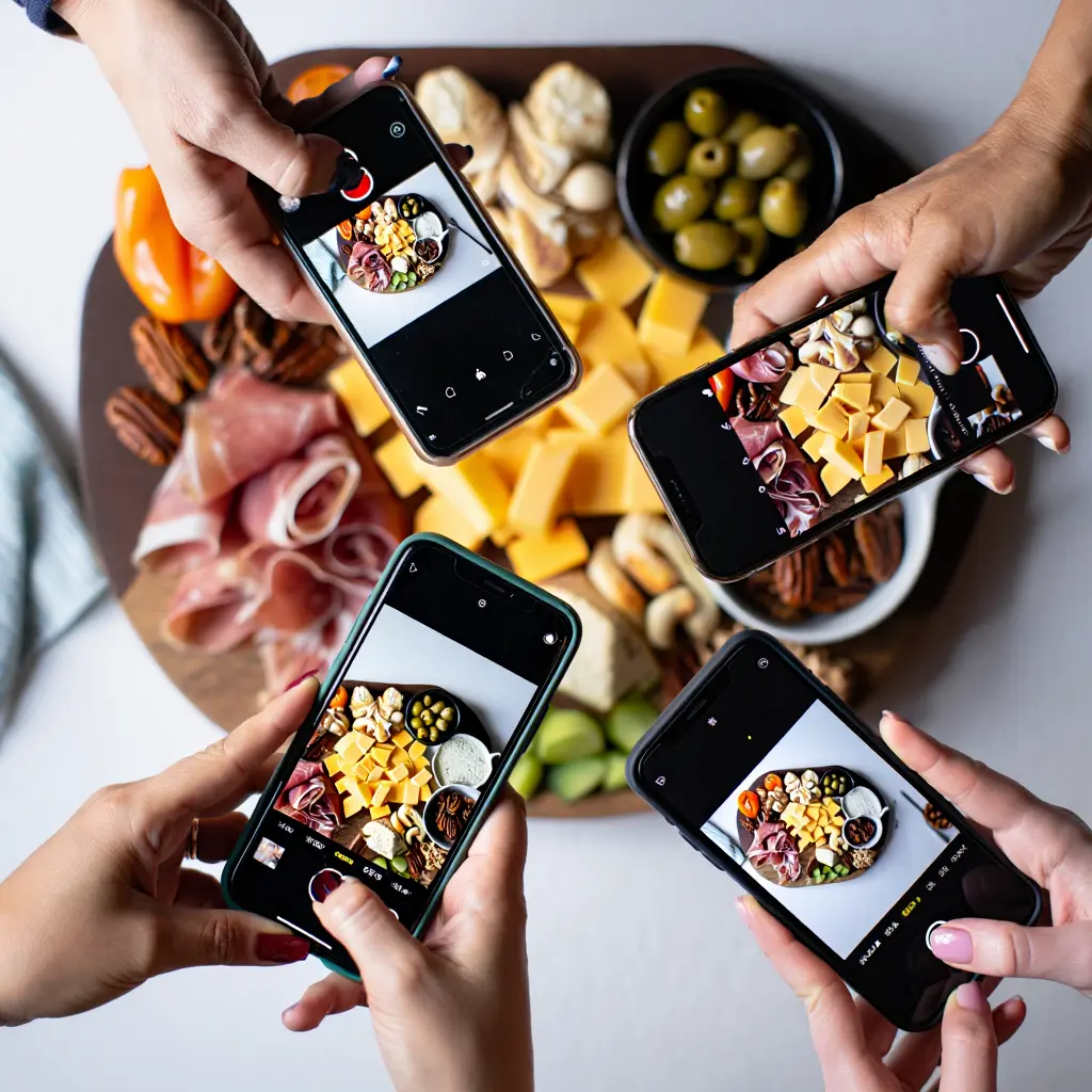 Mobile phone camera capturing keto food, top keto influencers