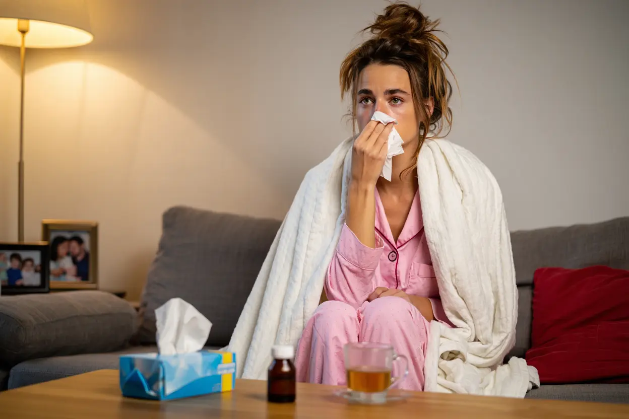 Person suffering from flu