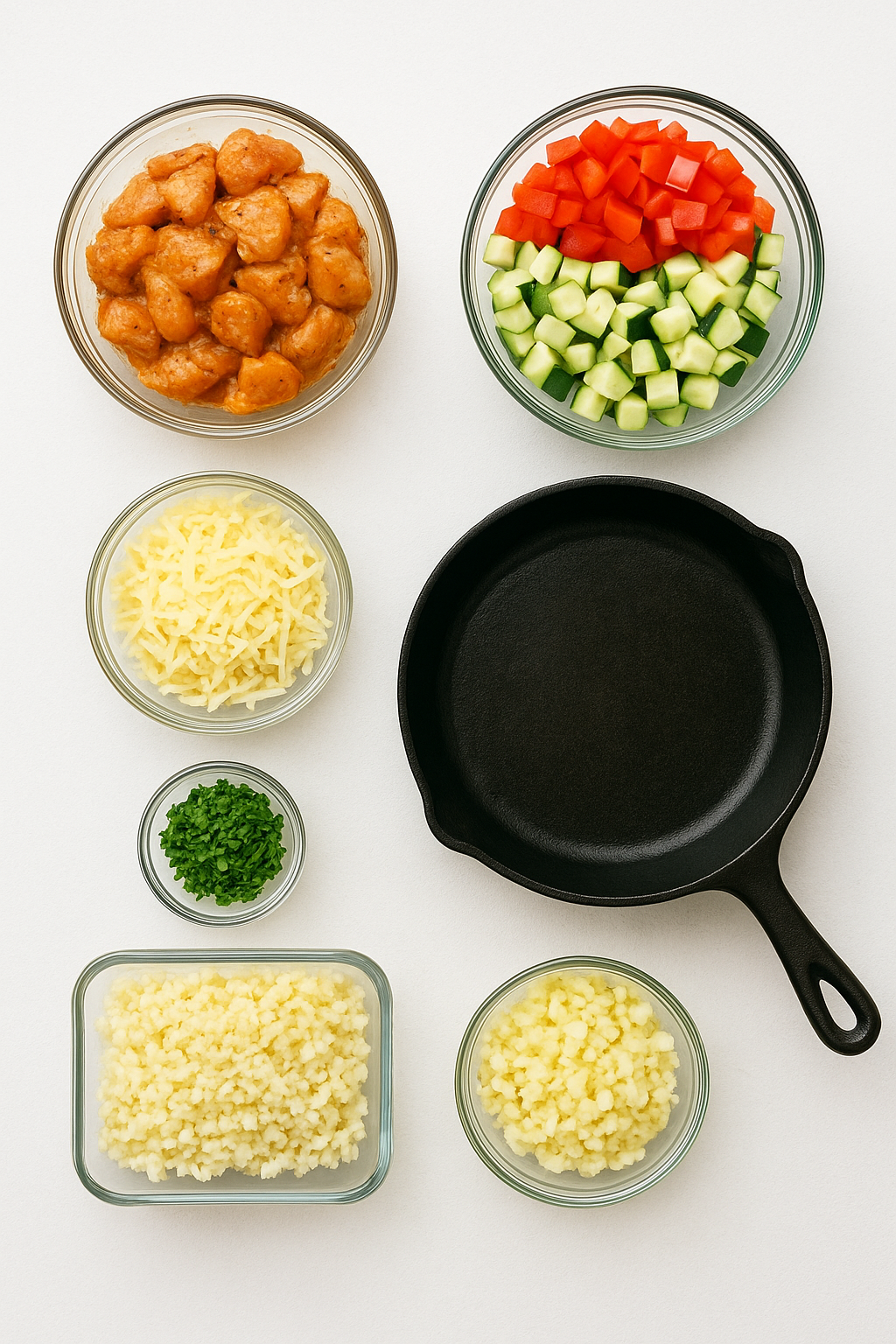 Meal prep for a keto cast iron dinner